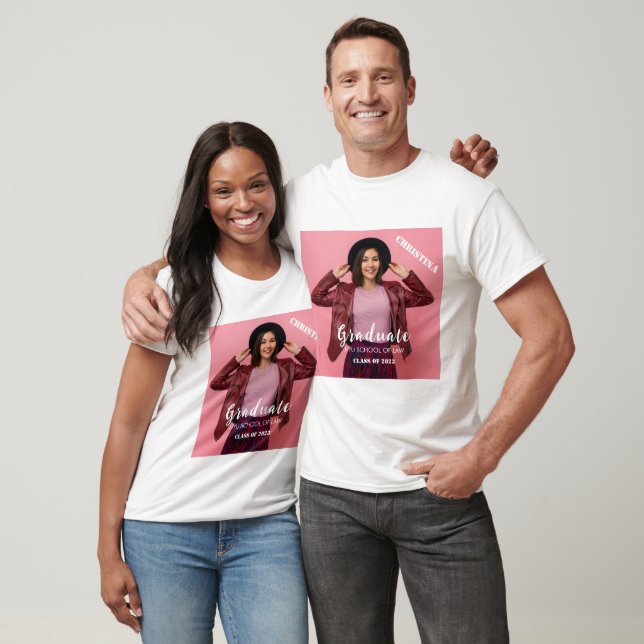 Personalisiertes Foto Script Graduate T-Shirt (Unisex)