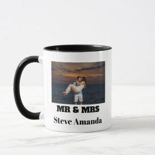 Personalisiertes Foto Simple Modern Stylish Mr & M Tasse