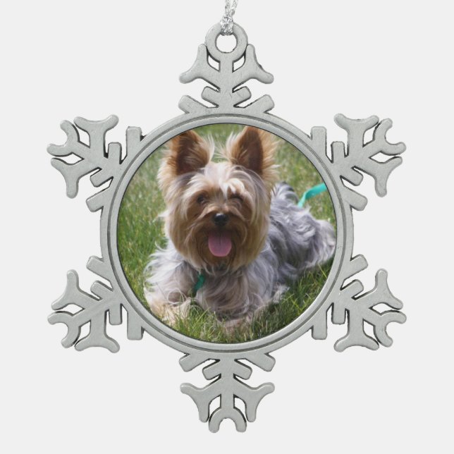 Personalisiertes Foto Snowflake Ornament (Vorderseite)