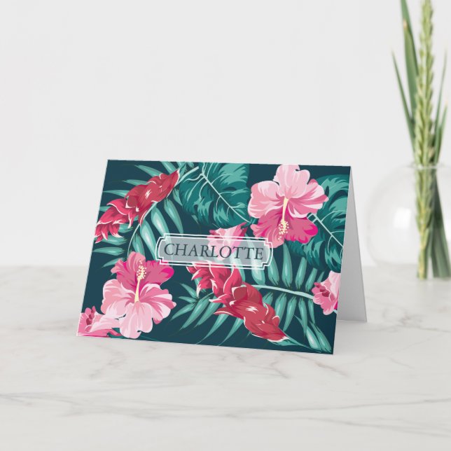 Personalisiertes Foto Sommer Exotische Blume Karte (Vorderseite)
