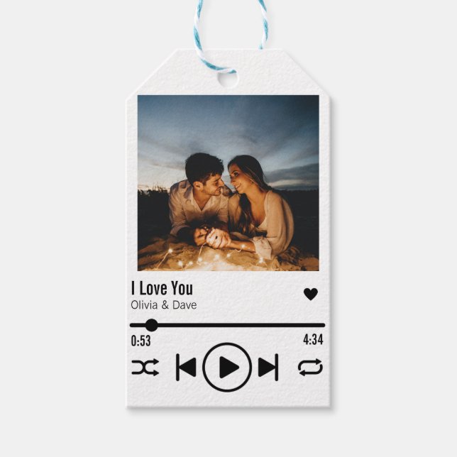Personalisiertes Foto Song Playlist Geschenkanhänger (Vorderseite)