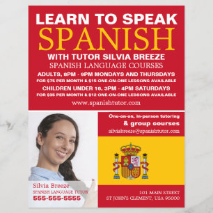Personalisiertes Foto, Spanischkurs Flyer