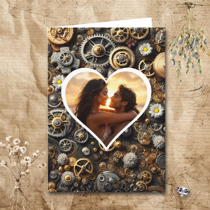 Personalisiertes Foto Steampunk Happy Jubiläum Karte