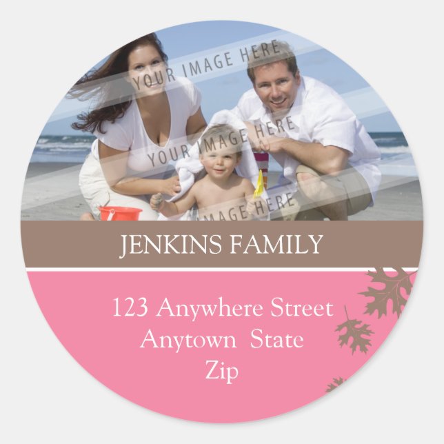 PERSONALISIERTES FOTO STICKER :: fallende Blätter  (Vorderseite)