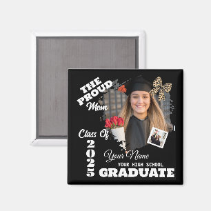 Personalisiertes Foto, stolze Mama eines Absolvent Magnet