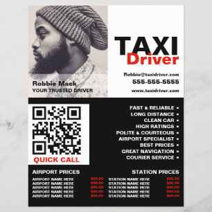 Personalisiertes Foto, Taxifahrer - Preisliste Flyer