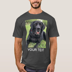 Personalisiertes Foto Text Haustier Hund Grau T-Shirt