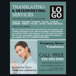Personalisiertes Foto, Übersetzer und Dolmetscher Flyer<br><div class="desc">Personalisierte Flyer für Fotografie,  Übersetzer und Dolmetscher-Werbung im Visitenkartengeschäft.</div>