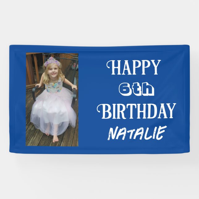Personalisiertes Foto und Alter glücklich Geburtst Banner (Horizontal)