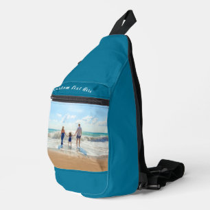Personalisiertes Foto und benutzerdefinierter Text Crossbody Bag