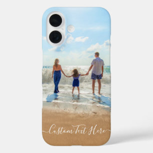 Personalisiertes Foto und benutzerdefinierter Text iPhone 16 Hülle