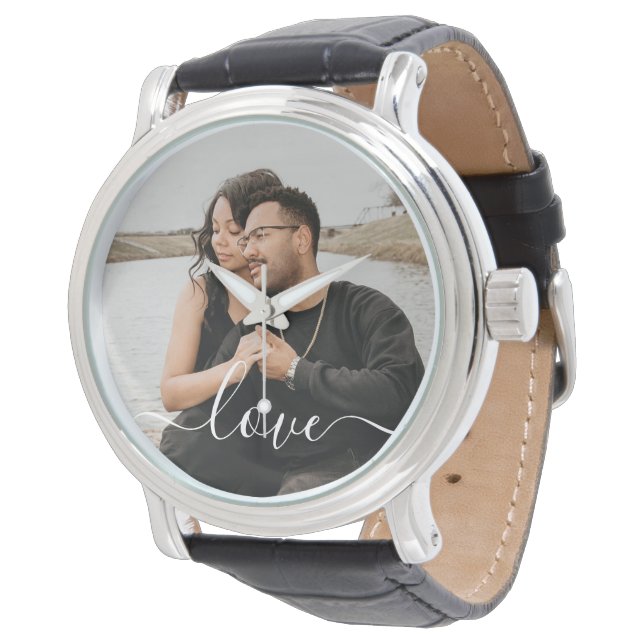 Personalisiertes Foto und Foto Armbanduhr (Schrägansicht)