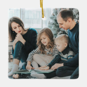 Personalisiertes Foto und Jahresverzierung Keramikornament