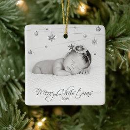 Personalisiertes Foto und Kalligrafie Keramikornament