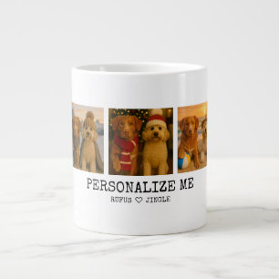 Personalisiertes Foto und Liebe Herz Bester Hund Jumbo-Tasse