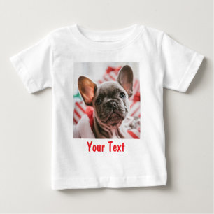 Personalisiertes Foto und lustiger Text Baby T-shirt