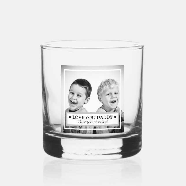 Personalisiertes Foto und Meldung Whiskyglas (Vorderseite)