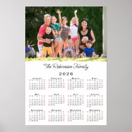 Personalisiertes Foto und Name 2026 Kalender Poster