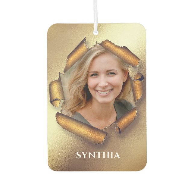 Personalisiertes Foto und Name Autolufterfrischer (Vorderseite)