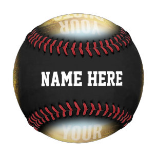 PERSONALISIERTES Foto und Name des schwarzen Kreis Baseball