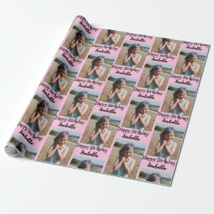 Personalisiertes Foto und Name Geburtswrap Geschenkpapier