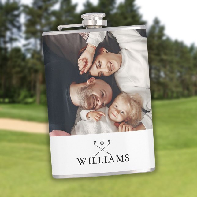 Personalisiertes Foto und Name Golfklubs Flachmann (Personalized Photo And Name Golf Clubs Flask)