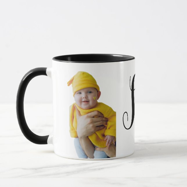 Personalisiertes Foto und Name Kaffeemaschine Tass Tasse (Links)