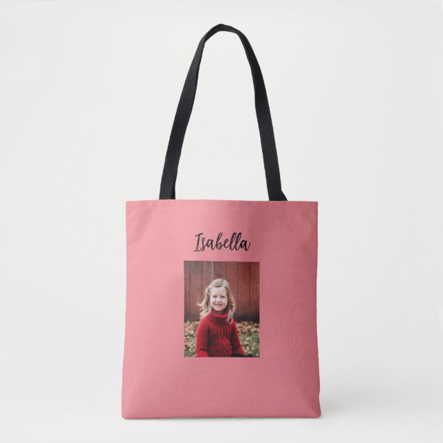 Personalisiertes Foto und Name Kind Tasche (Vorderseite)