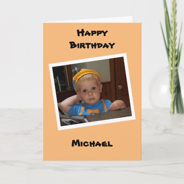 Personalisiertes Foto und Name Kindergeburt Karte (Vorderseite)