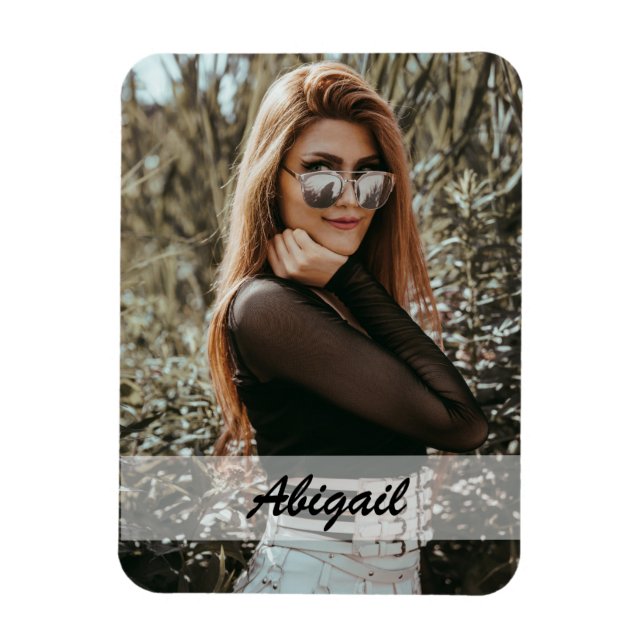 Personalisiertes Foto und Name Magnet (Vertikal)