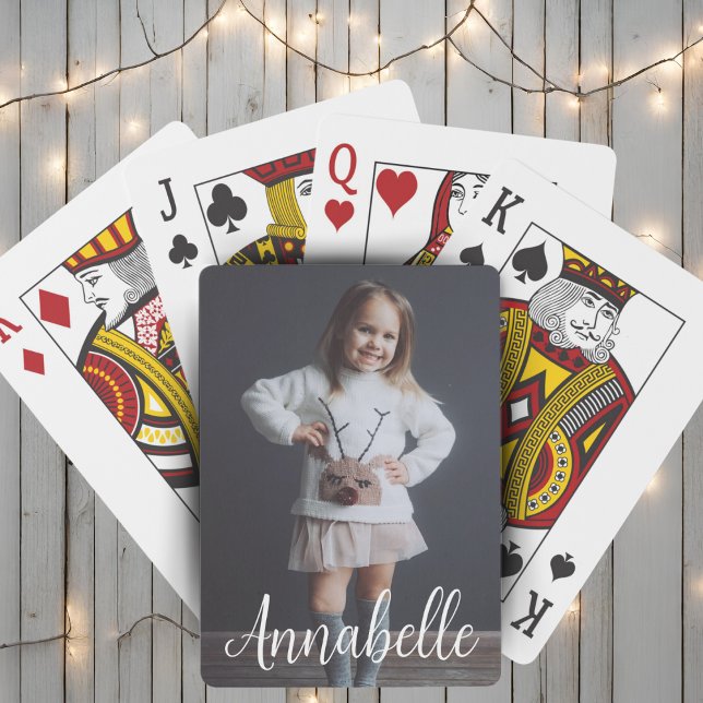 Personalisiertes Foto und Name Spielkarten (Personalized Photo and Name Custom Playing Cards)