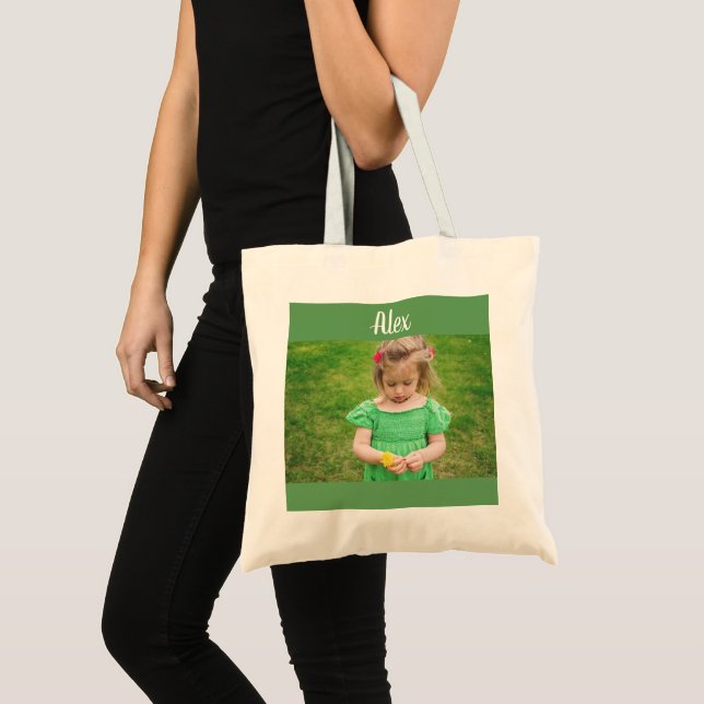 Personalisiertes Foto und Name Tote Tasche (Vorderseite (Produkt))