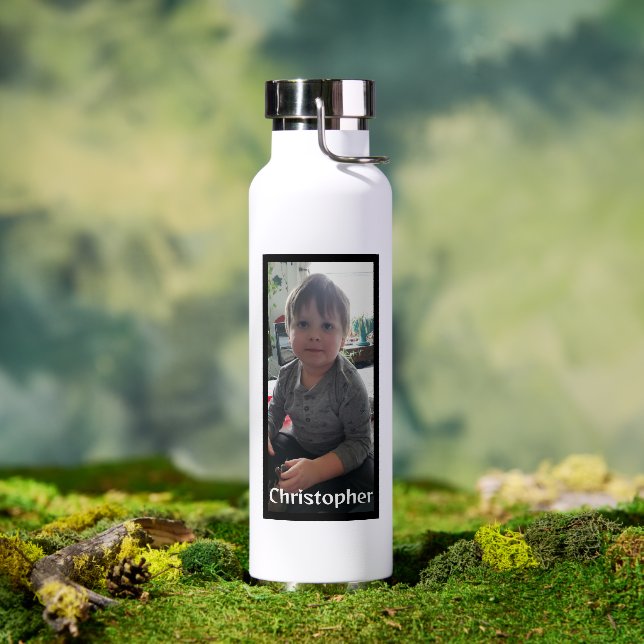Personalisiertes Foto und Name Trinkflasche (Außenbereich)