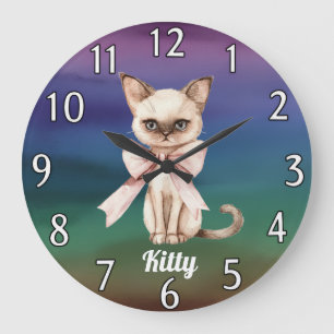 Personalisiertes Foto und Name Wand Große Wanduhr