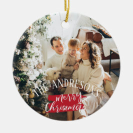 Personalisiertes Foto und Namensaufenthalte Keramik Ornament