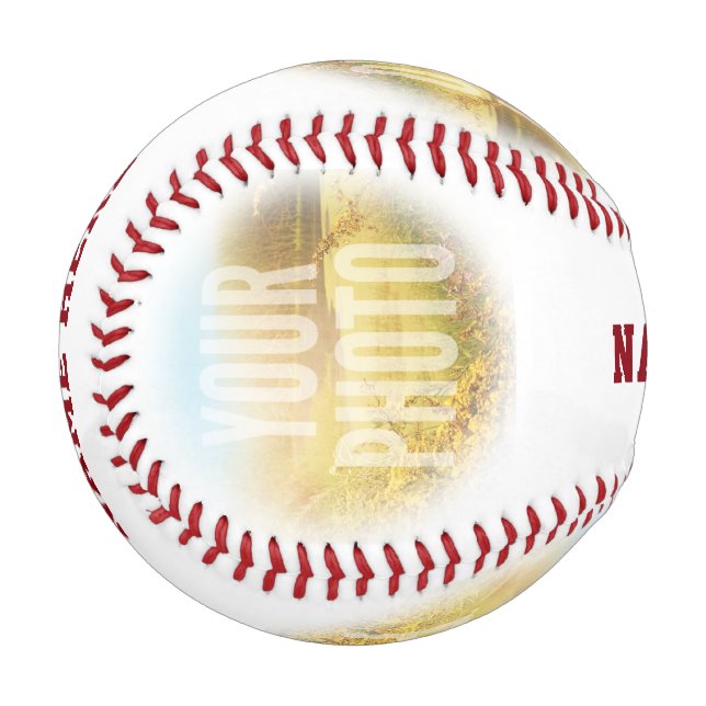 PERSONALISIERTES Foto und Namenskreis Baseball (Rückseite Rechts)
