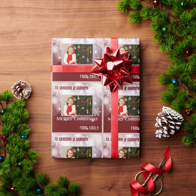 Personalisiertes Foto- und Namenspapier Geschenkpapier (Feiertagsgeschenk)