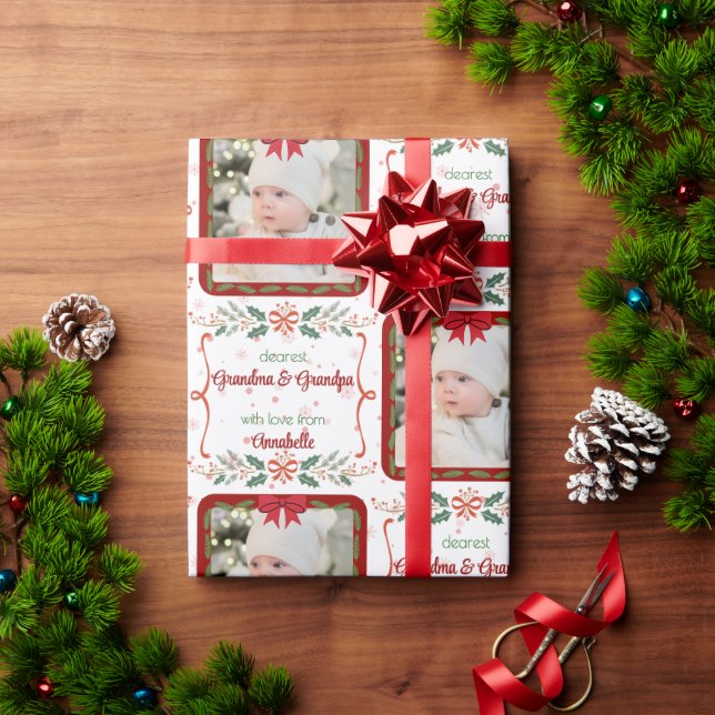 Personalisiertes Foto- und Namenspapier Geschenkpapier (Feiertagsgeschenk)