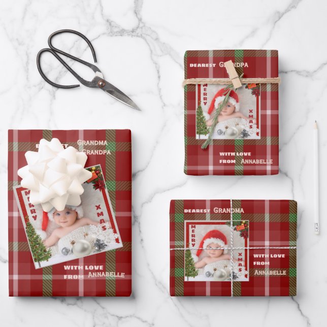 Personalisiertes Foto- und Namenspapier Geschenkpapier Set (Vorderseite)
