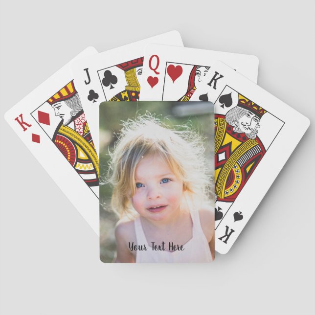 Personalisiertes Foto und süßer Skripttext Spielkarten (Rückseite)