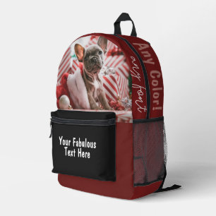 Personalisiertes Foto und Text Bedruckter Rucksack