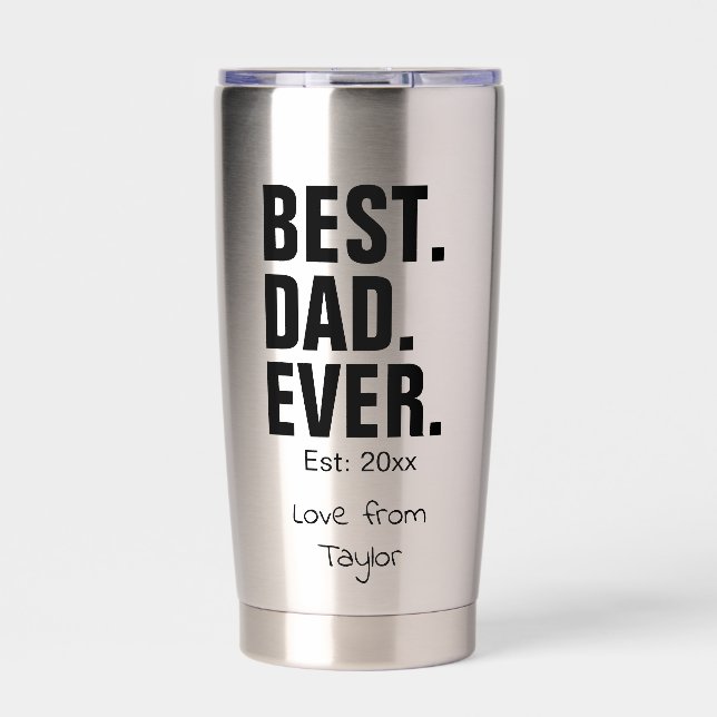 Personalisiertes Foto und Text Bester Vater je Thermobecher (Vorderseite)