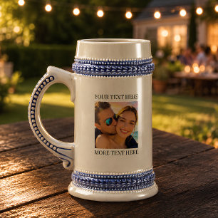 Personalisiertes Foto und Text Bierglas