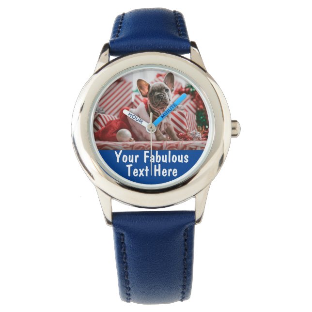 Personalisiertes Foto und Text Boy Armbanduhr (Vorderseite)