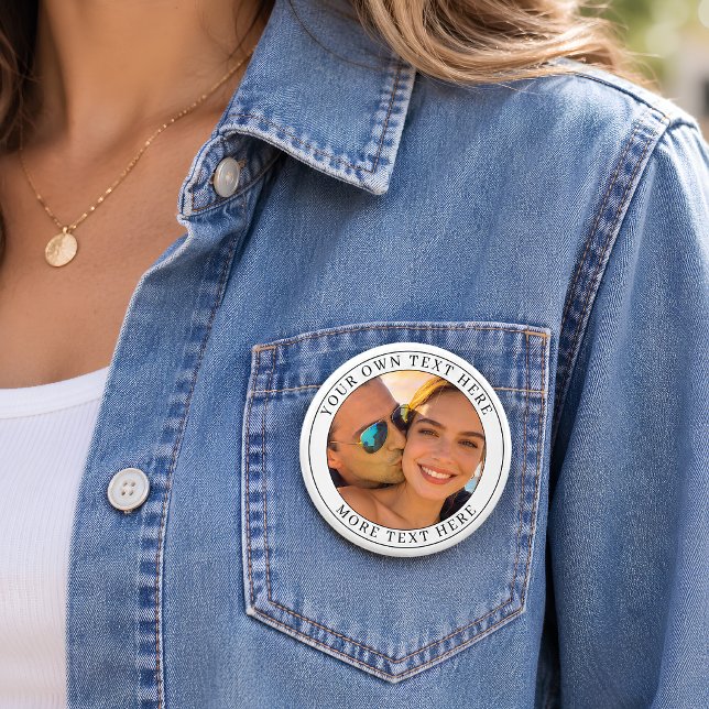 Personalisiertes Foto und Text Button (Von Creator hochgeladen)