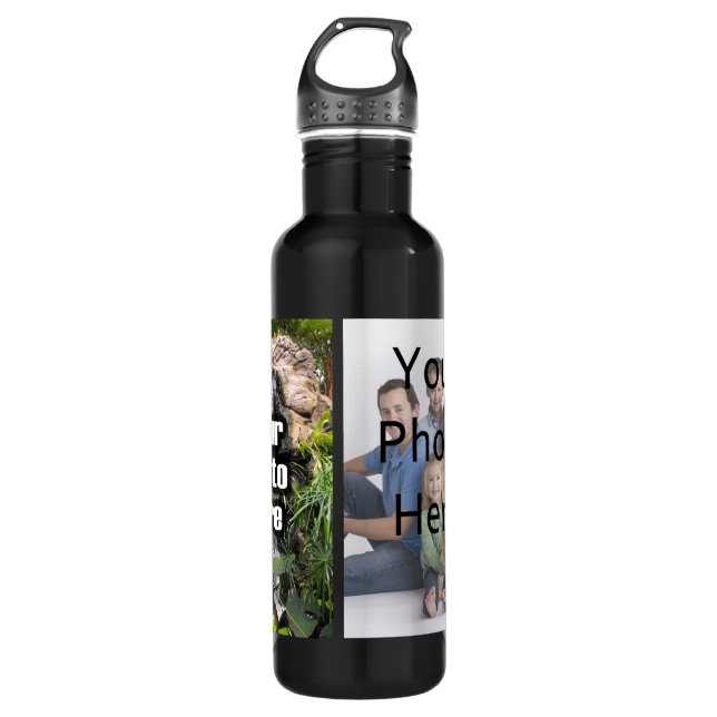 Personalisiertes Foto und Text der Gewohnheits-2 Edelstahlflasche (Vorderseite)