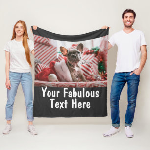 Personalisiertes Foto und Text Fleecedecke
