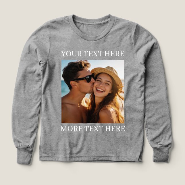 Personalisiertes Foto- und Text Grau (Design Vorderseite)