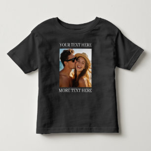 Personalisiertes Foto- und Text-Schwarz Kleinkind T-shirt
