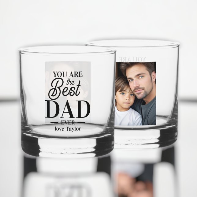 Personalisiertes Foto und Text sind Sie das Beste, Whiskyglas (Personalized photo and text you are the best ever whiskey glass from Ricaso. Ideal for Father's Day)